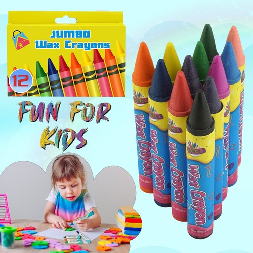 12pcs wax jumbo crayons - 12pcs,