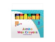 Kids JUMBO WAX CRAYONS Box 8